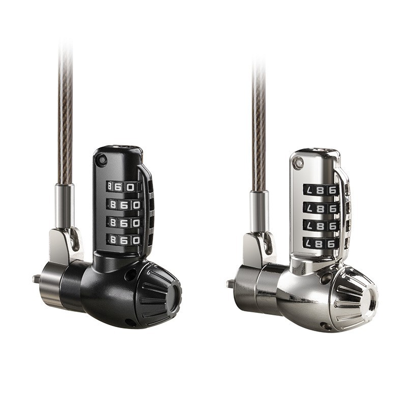 La nueva lengüeta de bloqueo se puede ajustar para cualquier ranura de bloqueo. Cerradura de contraseña mecánica totalmente metálica. Cerradura de computadora portátil