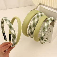 Green Palette Sponge Hair Clip High Crown Hairpin Fashion 2023 Spring Wide Edge Headband for Women Hair Combing Accessory
