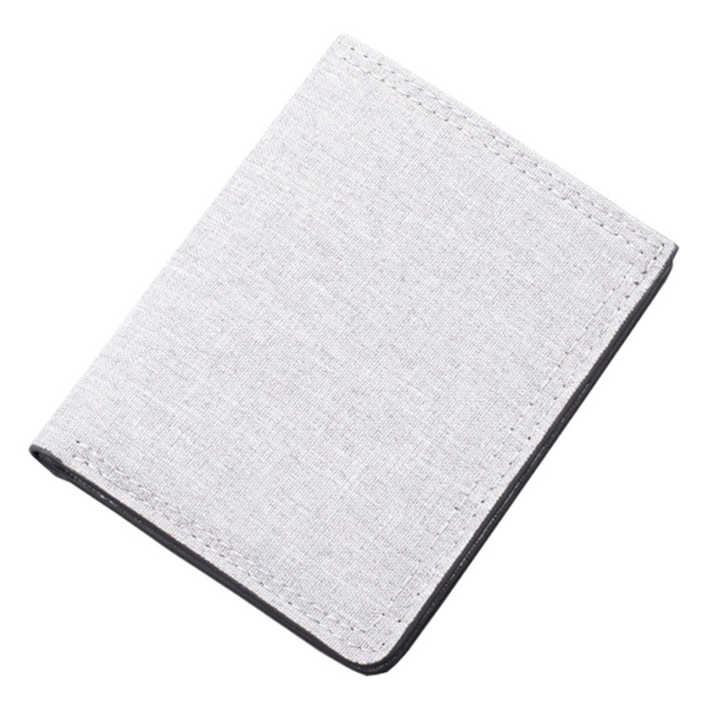 Cartera ultrafina vertical de los hombres cortos de la cartera de la lona con la mini cartera de los hombres del carné de conducir con la cremallera fina