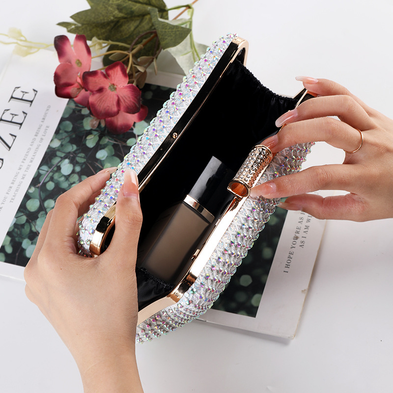 Bolso de hombro de las axilas del embrague transfronterizo bolsa de noche de la moda del Partido de la cadena bolso hecho a mano con diamantes incrustados banquete entrega del todo partido