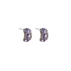 Retro purple mosquito coil, ear clips, cute sophisticated zirconium, earrings, French retro style, western style