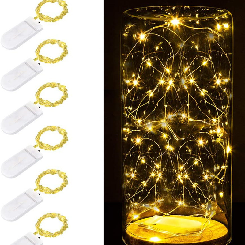 Cadena de luz botón color Cadena de luz al por mayor caja de regalo decorativo de alambre de cobre luz LED batería LUZ DE Navidad luz de la secuencia