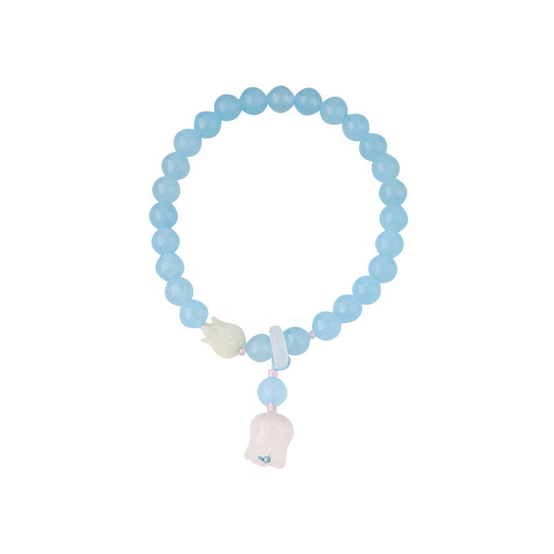 Templo con flores de tulipán de alta calidad, pulseras de nicho de diseño, pulseras de cristal al por mayor.