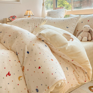 Winter Milk Velvet Duvet Cover Single Piece Class a Coral Velvet Duvet Cover Single Purchase Nantong Single Fleece-Lined Duvet Cover Flannel