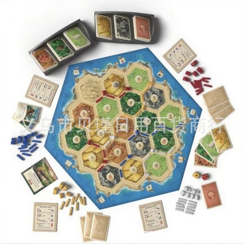 跨境新款CATAN Board Game卡坦棋盘游戏 益智休闲玩具游戏卡牌|undefined