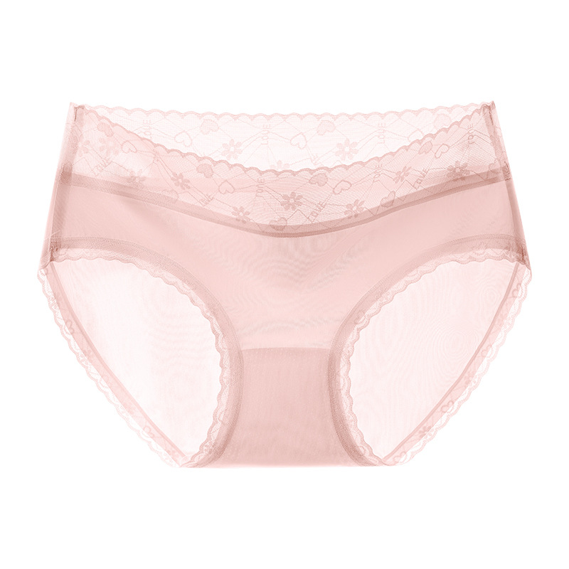 Ropa interior de seda de hielo para mujer estilo fino de verano sin costuras para niñas puro algodón antibacteriano entrepierna encaje sin costuras ropa interior refrescante