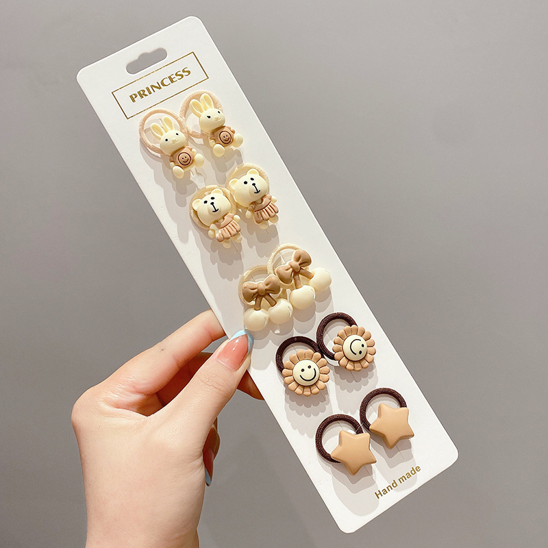 Accesorios para el pelo de los niños lindo pulgar banda bebé cabeza cuerda pequeña niña alta elástico no daño corbata goma tocado banda tocado