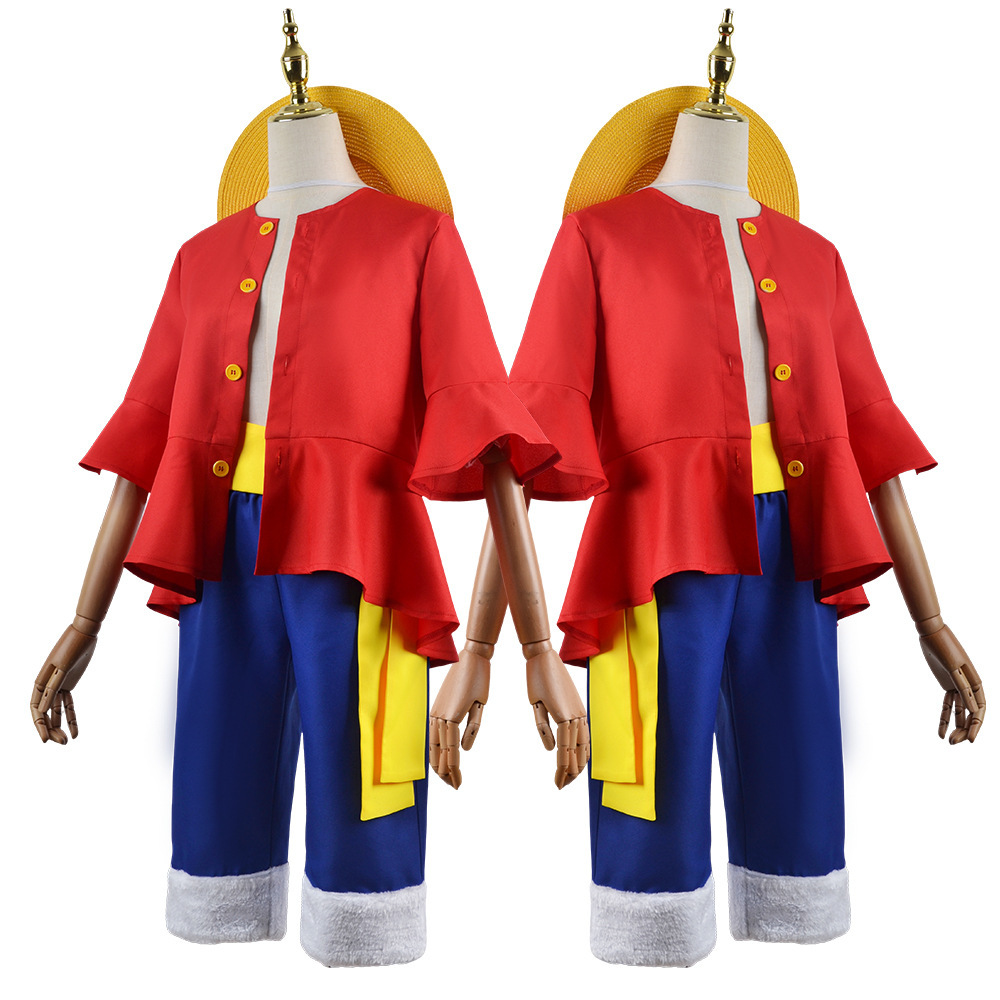 Luffy cos Clothing One Piece Clothes Two Years Later Second Generation cosplay Clothes Straw Hat Shoes Prop Clothing
