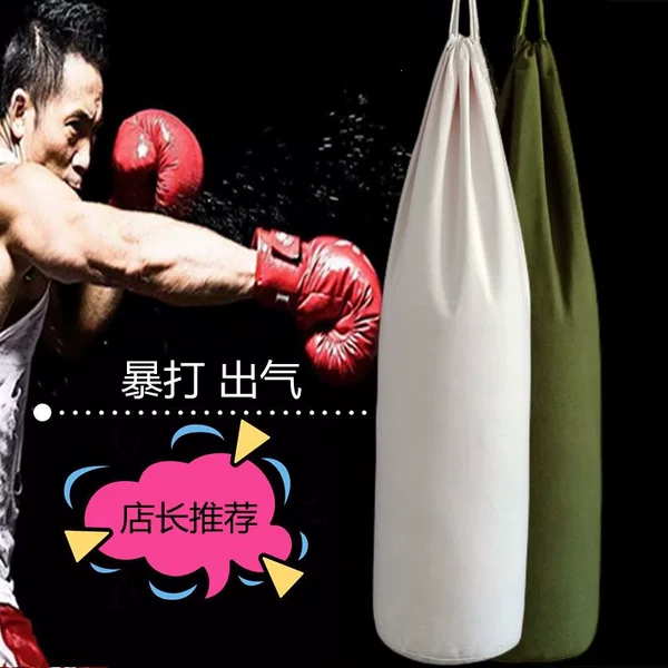 Professional hanging canvas punching bag for boxing, Muay Thai, and Taekwondo, suitable for both adults and children