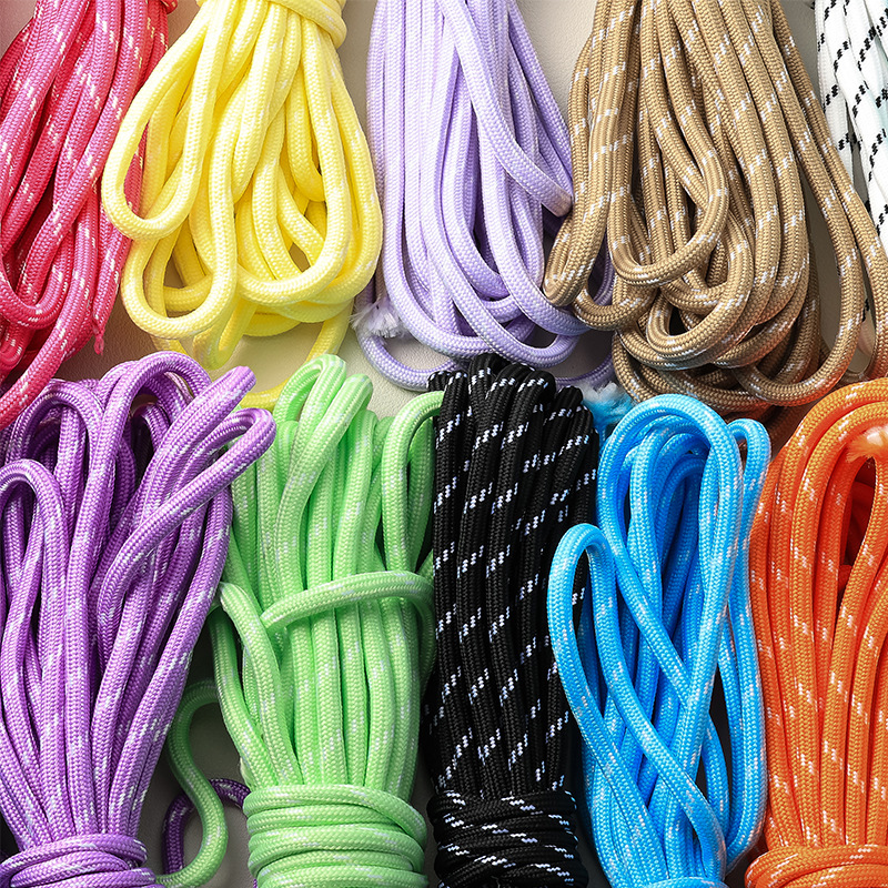Cuerdas de poliéster coloridas de 5 mm cuerdas redondas cuerdas de agrupación resistentes al desgaste DIY cuerdas tejidas a mano colgante de llaver creativo