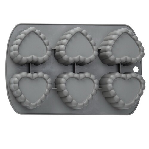 Heart-shaped 6-link silicone cake mold DIY baking tools love flower jelly dessert pudding mold candle mold