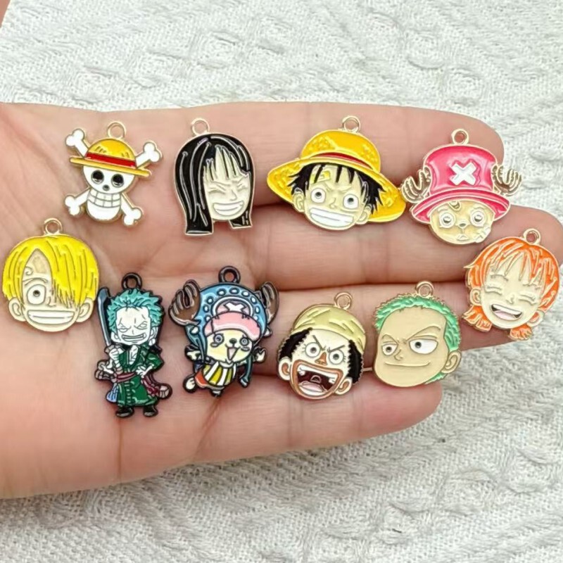 One Piece Peripheral Earrings Japanese Anime One Piece Luffy Head Alloy Pendant Earrings DIY Jewelry Accessories