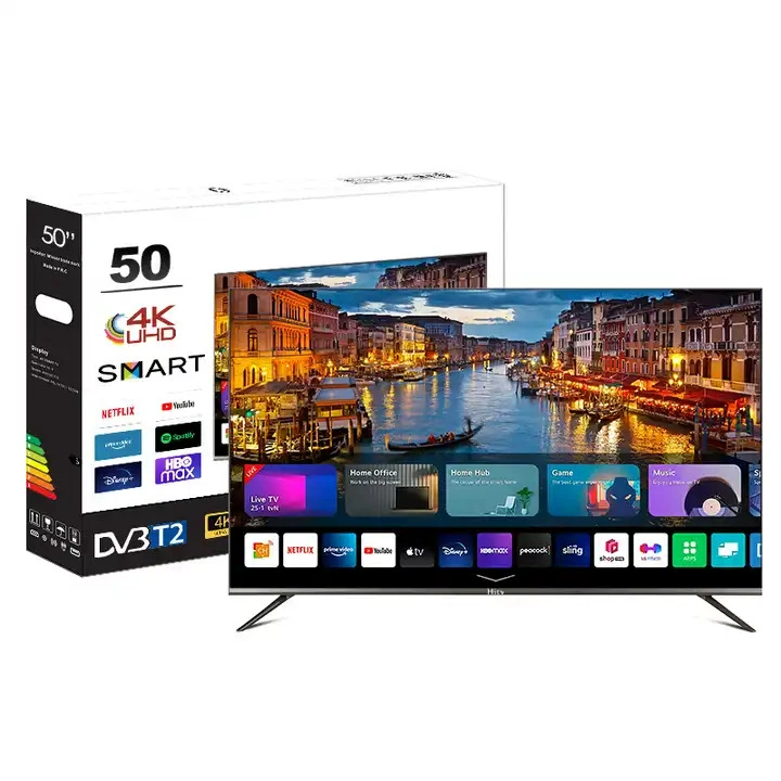 Smart TV — 4K LCD сетевой смарт‑телевизор, размеры 32–120″, HD и онлайн‑версии