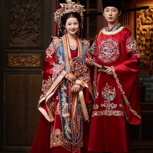 Song-Style Hanfu Wedding Dress 2025 Bride Wedding Gown New Chinese-Style Wedding Attire Couple Set Phoenix Crown and Xia Pei National Style Wedding