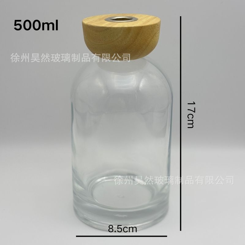 欧式木盖无火藤条香薰瓶透明空瓶香薰瓶 家居装饰摆件香氛精油瓶|undefined