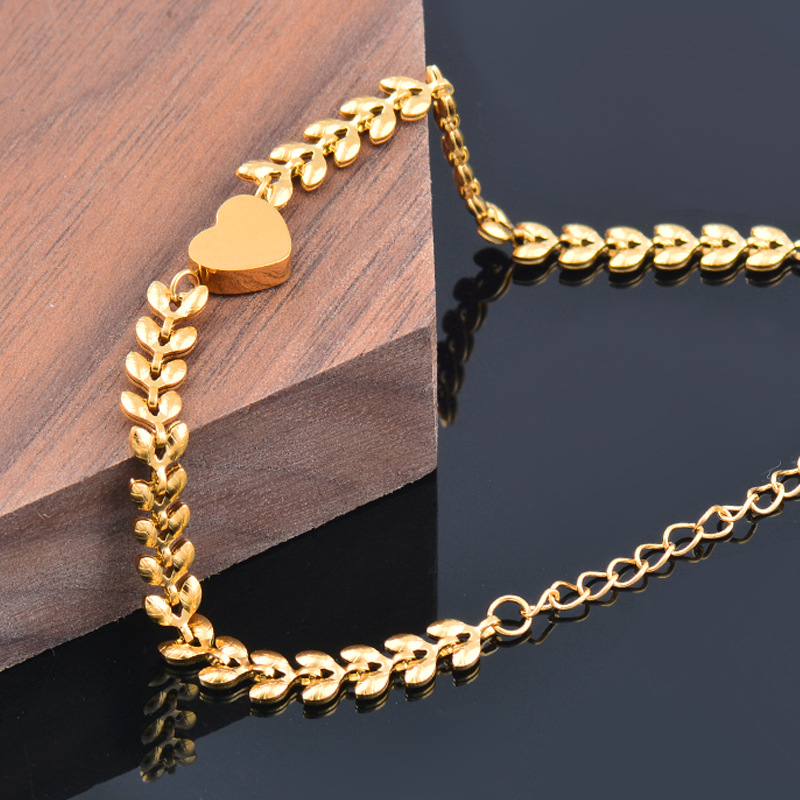 Fashion Heart Shape Titanium Steel Bracelets 1 Piece