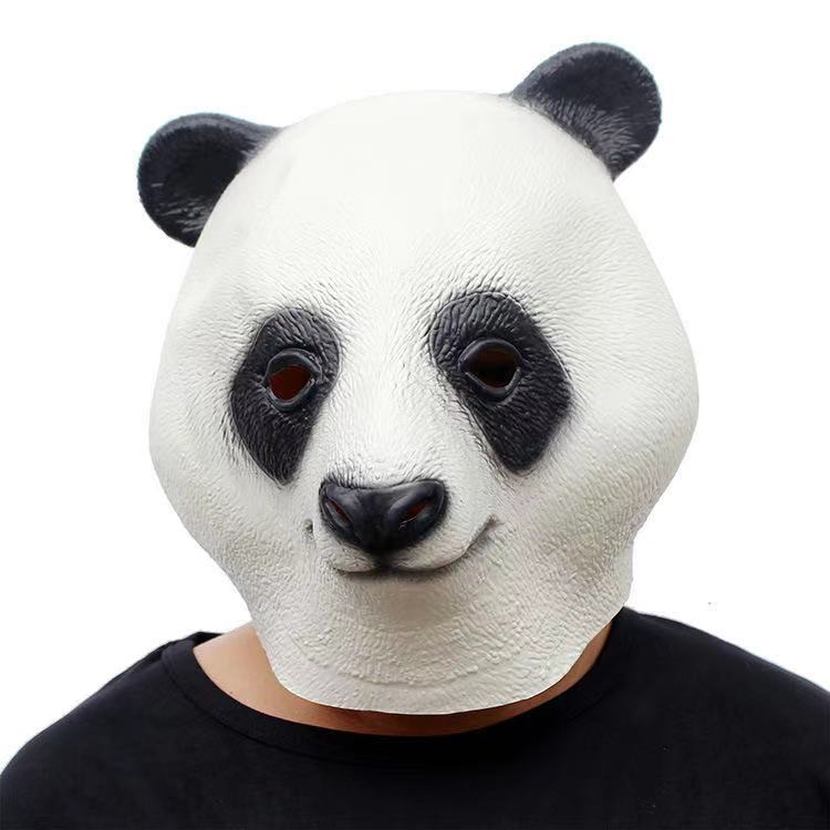 Panda máscara nuevo cuerno verde hehe cabeza cubierta de Halloween lindo animal accesorios del funcionamiento