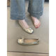Sheepskin Version ~ French Style Small Fragrant Bow Shallow Mouth Ballet Shoes Women's All-match Square Toe Gentle Flat Milk Shoes