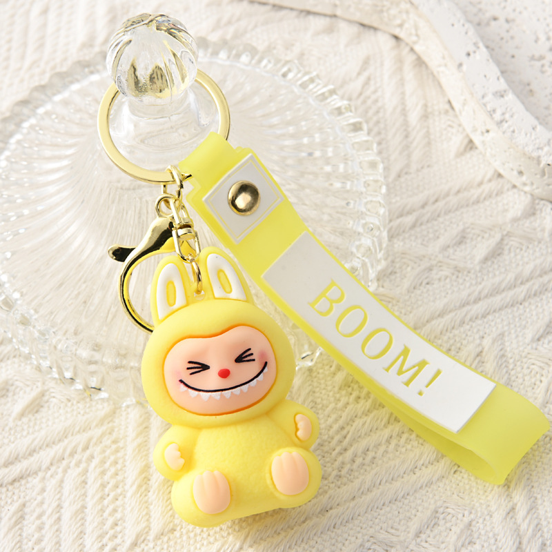 漫画 labubu キーホルダーシリコーンかわいいカーバッグ小さなギフト表現 labubu キーチェーン卸売|undefined