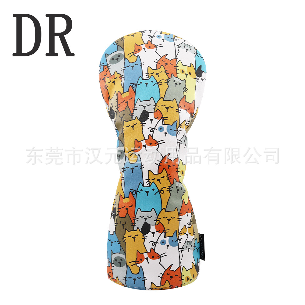 メーカー卸売りゴルフクラブカバーの棒カバーのキャラクタープリント猫の頭カバーの保護カバーのゴルフアニメ