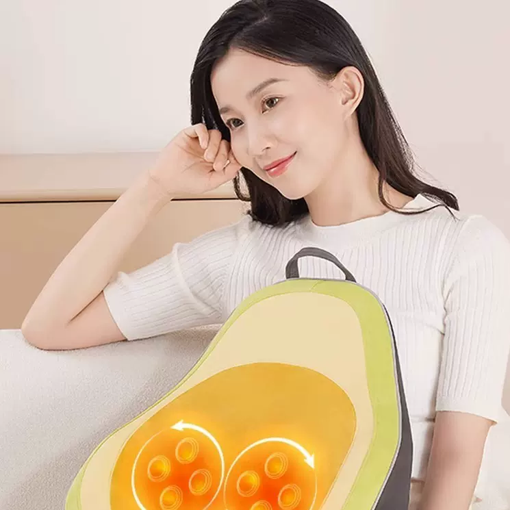 颈椎多功能充电按摩枕腰靠背部按摩器腰椎车在颈部热敷腰靠按摩垫