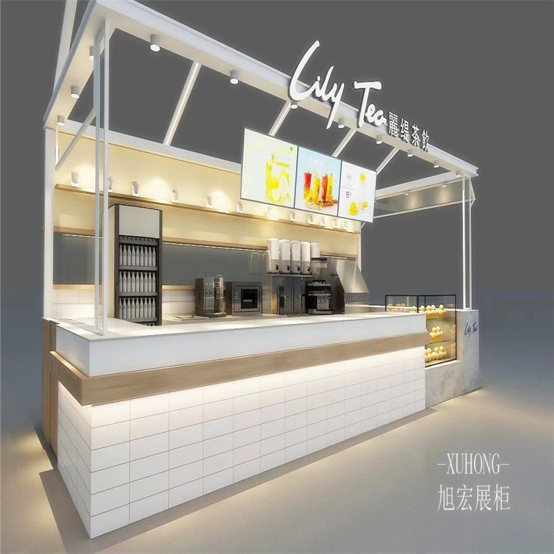 广州厂家定制奶茶店吧台 接待台公司前台甜品店用的面包展示架