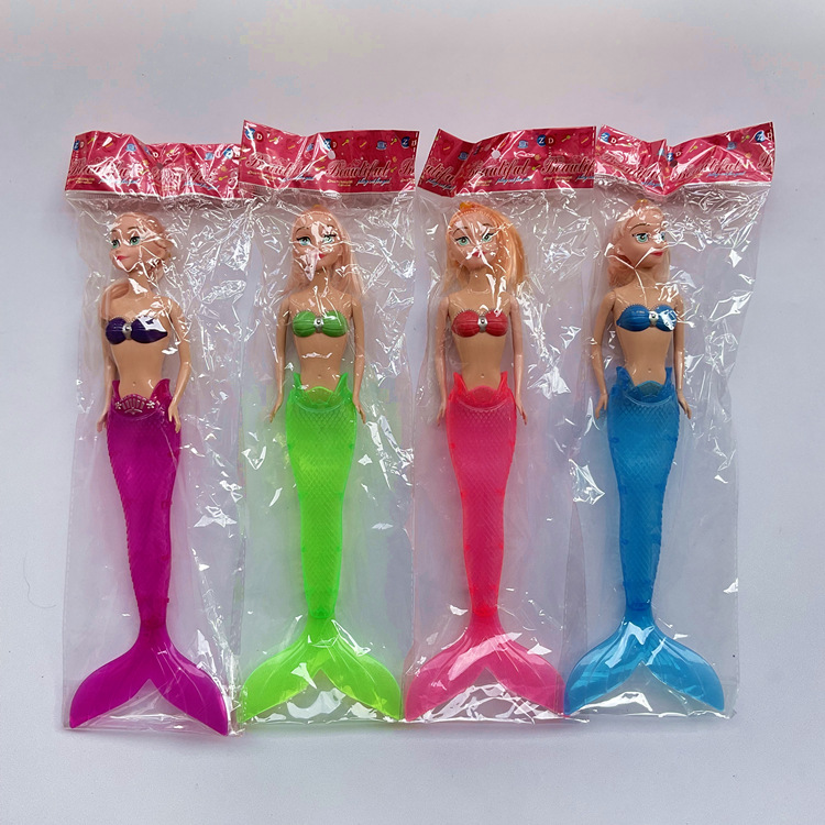 Mermaid DIY Barbie muñeca código de escaneo para empujar pequeños regalos puesto en el mercado nocturno luminoso cumpleaños juguetes 2 yuanes premio