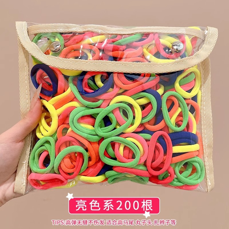 Niños lindos anillos de cabello de color correa de goma niñas de cabello de cola de caballo niñas de alta elasticidad no lastiman cabello