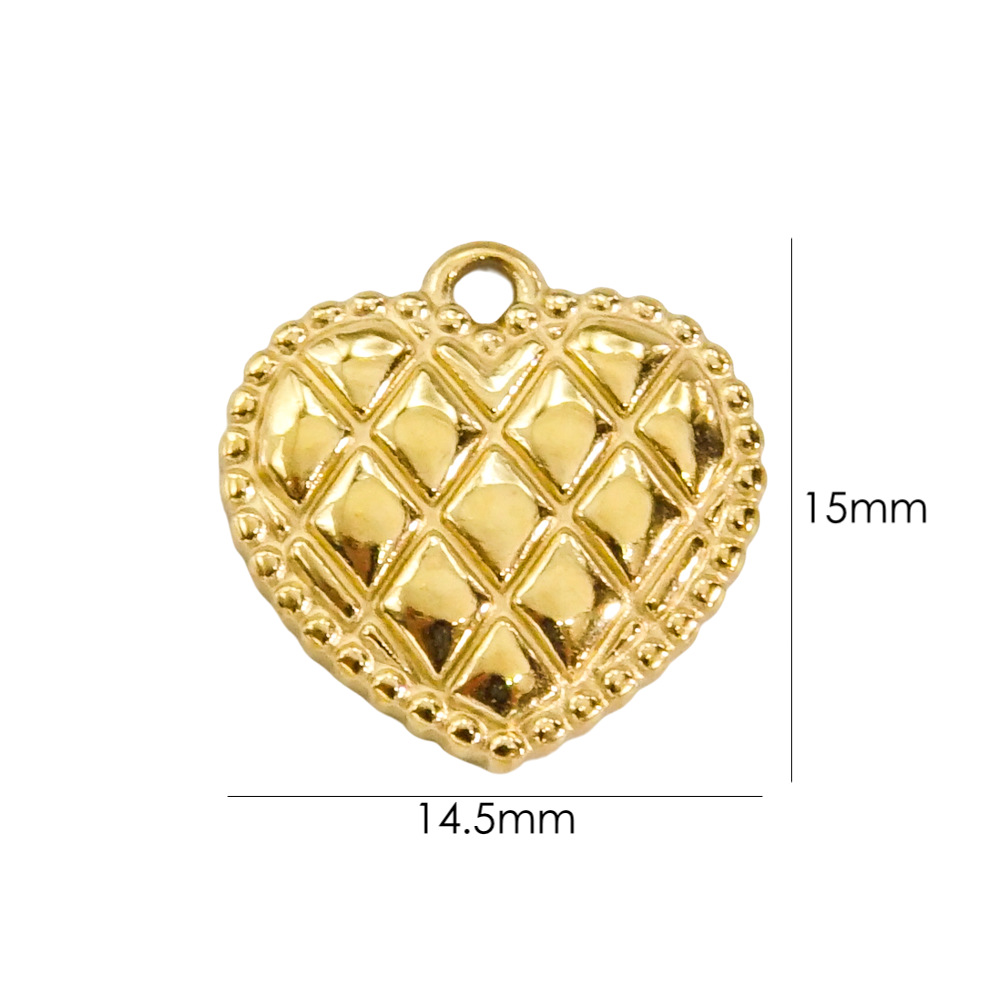 9g Weight PVD Coated Gold Plating Process Pendant Jewelry Making Type 14K Gold, Real Gold Plated Plating Material DIY Jewelry Accessories Classification 10 PCS/Package Quantity 304 Stainless Steel Material Heart Shape Pattern Simple Style Style Waterproof Non Tarnish, Plating Craft 10 PCS/Package 304 Stainless Steel PVD Coated 14K Gold Real Gold Plated Heart Shape Pendant DIY Jewelry Accessories 6