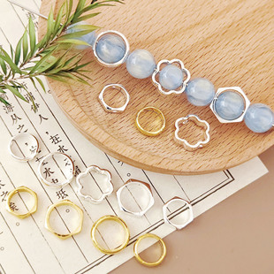 Alloy light bread bead ring straight hole bead sleeve bead ring clip bead ring hand-made diy beaded accessories material