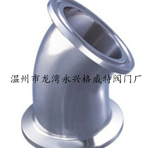 厂家批发卫生级抛光镜面45度接头 食品级快装45度弯头 卫生级管件