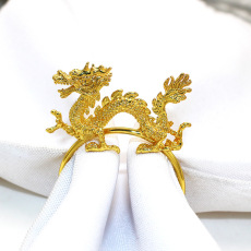 新款酒店餐具中国龙餐巾环立体龙餐巾扣创意金属餐巾圈厂家批发