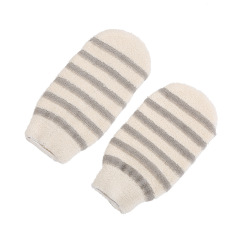 Minimalist Striped Linen Cotton Shower Gloves, Scrub Sponges for Bathing, Gentle on Skin, Household Scrub Gloves