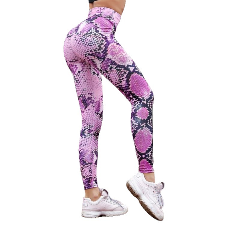 Women's Clothing Wish hot selling multi color printed snake pattern women's slim high waist high elastic tight yoga leggings XY91_voghion.com