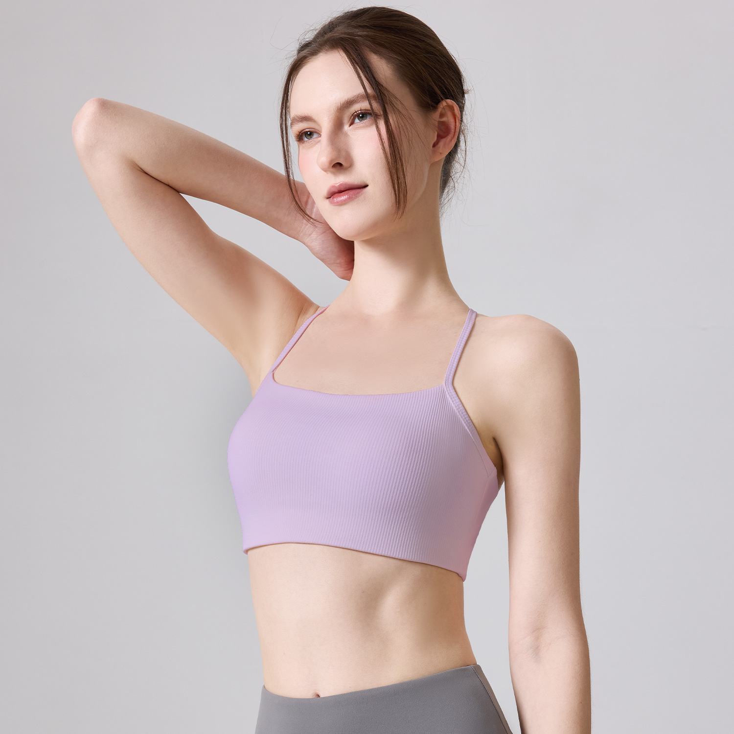 Verano sensación de desnudez fija taza delgada cintura de hombro cojín de pecho ropa interior deportiva cruzada belleza de espalda chaleco de yoga antichoque correas
