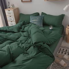 Solid color skin-friendly single quilt cover, Nordic simple style bed sheet four-piece set bedding student dormitory three-piece set