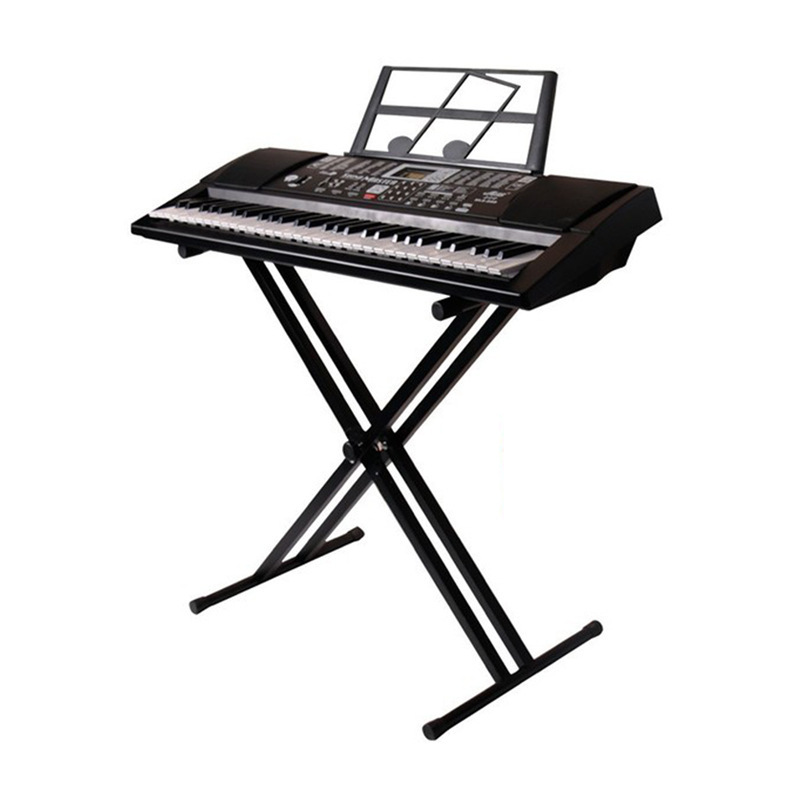 Fábrica de pie de piano al por mayor desmontaje de doble tubo soporte de piano soporte de órgano electrónico estante en forma de X