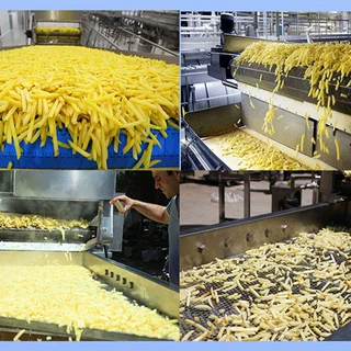 全自动薯条油炸机设备大型美式速冻薯条生产线全自动薯条流水线