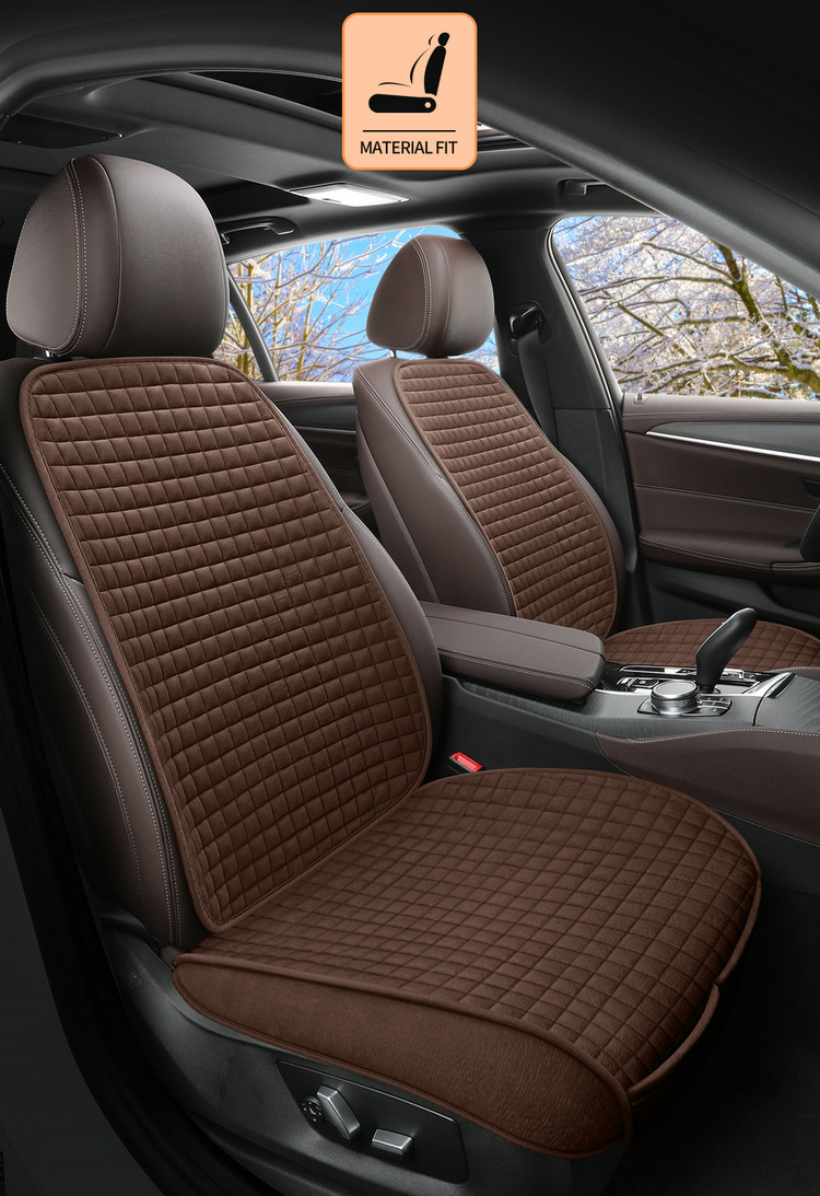 Cross-Border Exclusive Plush Car Seat Cushion Winter Non-Slip Small Waist Universal Single Piece Single Seat Cushion Three-Piece Set