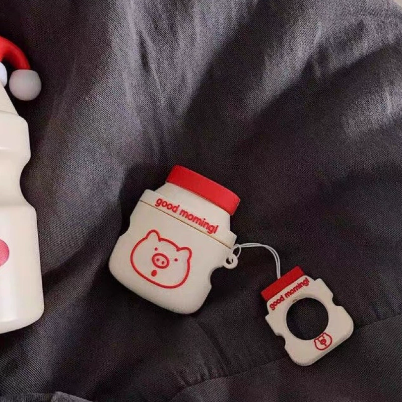Compatible headphones, cartoon cute silicone protective case, bluetooth, fall protection