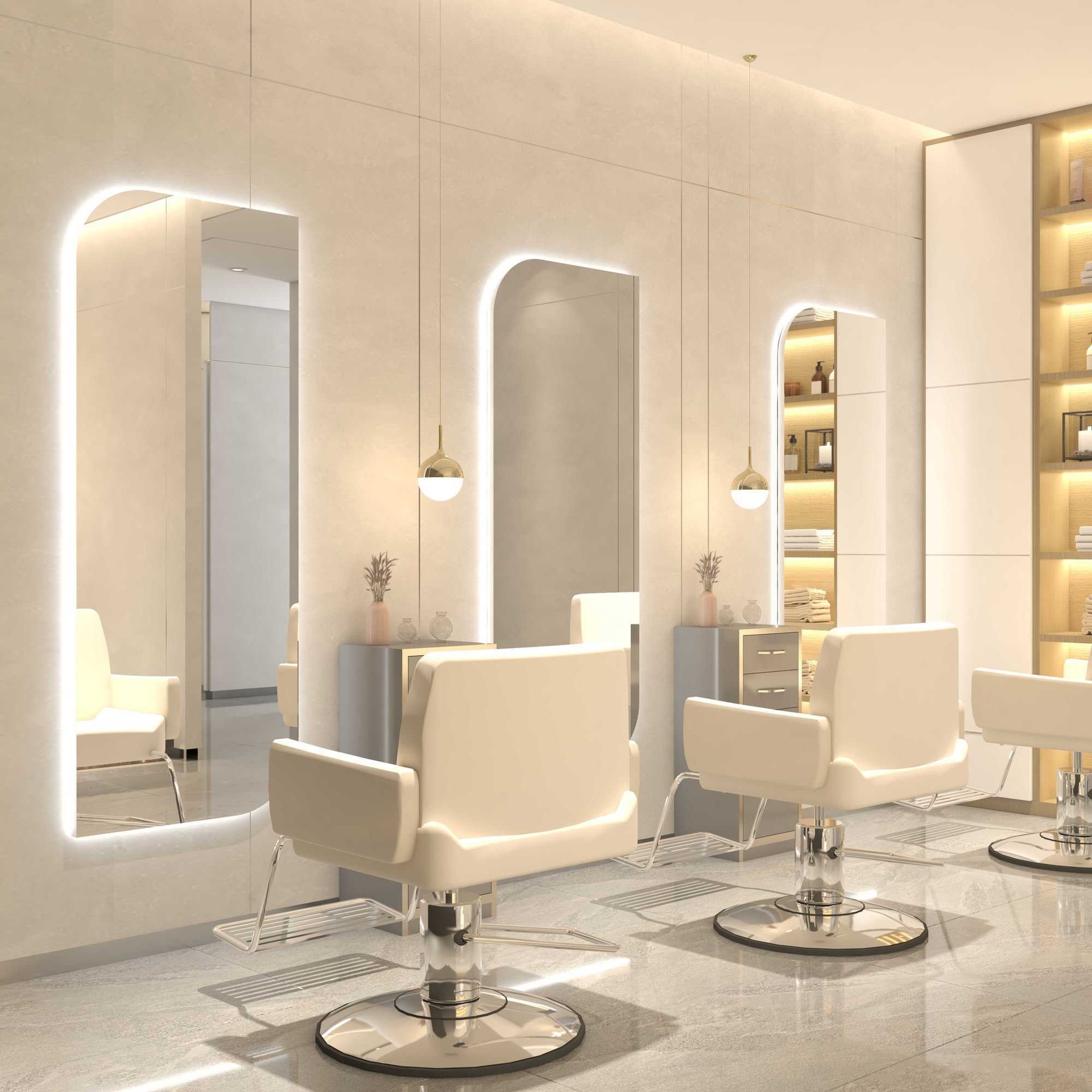 Fábrica mayorista de peluquería espejo con lámpara de peluquería espejo tabla de cabello especial tipo pared unilateral cortador de cabello espejo de permación