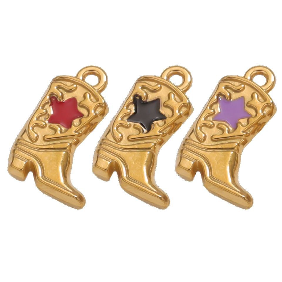 Botas de fundición de acero inoxidable colgante pequeño collar chapado al vacío pulsera colgante botas accesorios DIY joyas