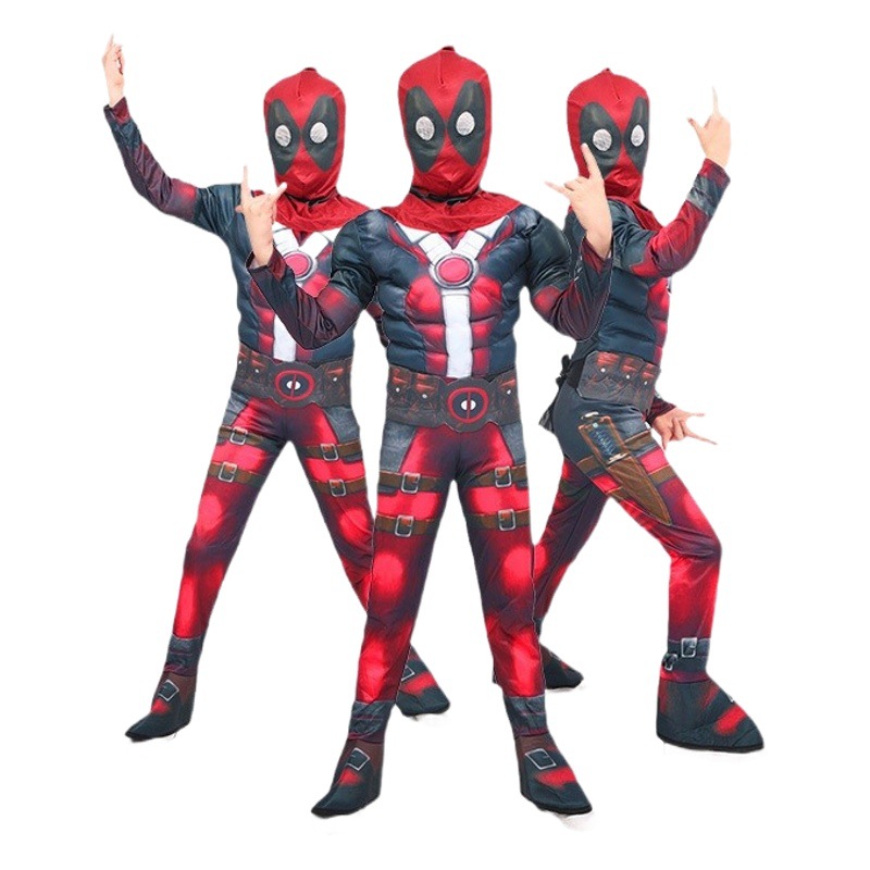 Traje de Músculos para Niños de Capitán América, Iron Man, Superman, Spiderman y Optimus para Halloween