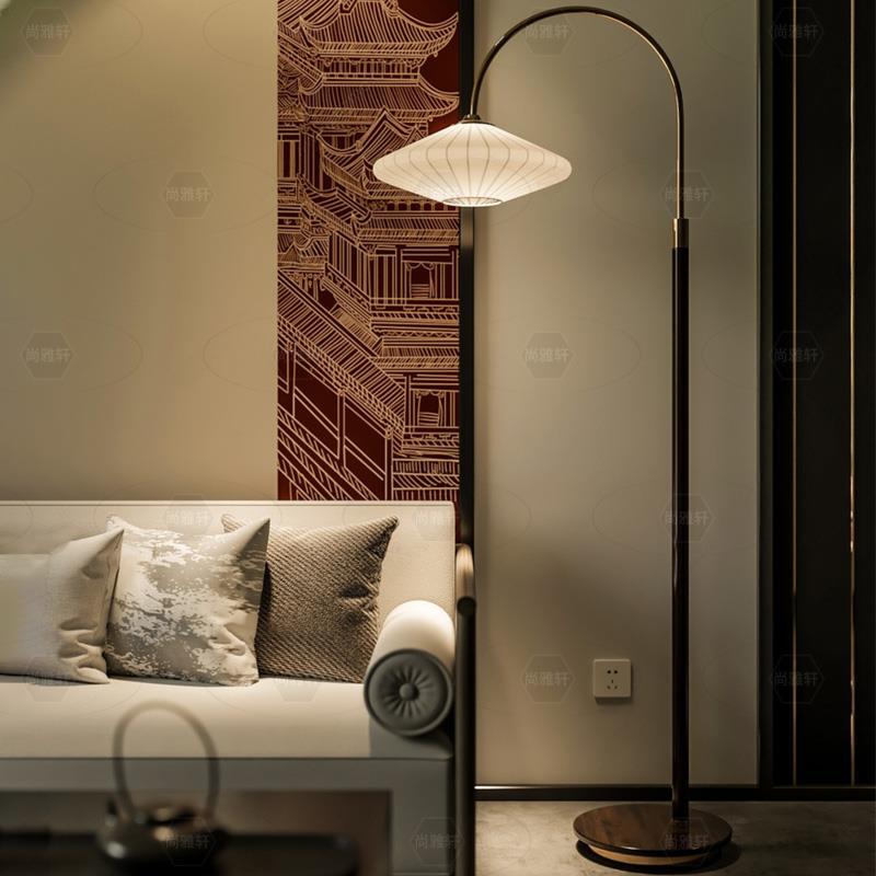 Zhongshan Factory Minimalist Zhongshan Factory Direct Sales New Chinese Classical Floor Lamp Tea Room Hotel Lobby Tea House Living Room