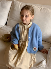 韓國童裝女童針織衫外套春秋款女寶寶新款洋氣兒童韓版寬鬆毛衣