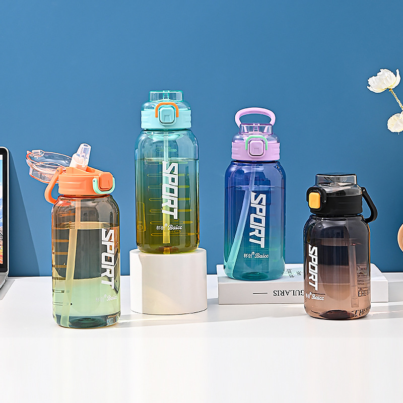 Cup Creation High-Looking Internet Celebrity Ton Belly Cup Cute Gradient Color Portable Sports Large-Capacity Straw Student Water Cup