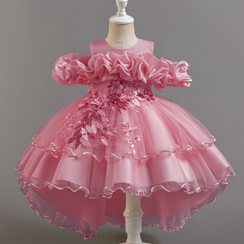 Nuevo vestido de niño transfronterizo vestido de cumpleaños de princesa vestido de princesa anfitrión de niña de las flores vestido de princesa vestido de fiesta de niña