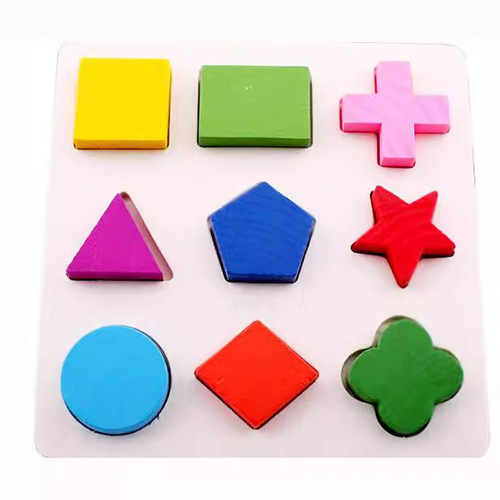 Wooden shape color classification board Wooden intelligence puzzle early education geometry cognitive building blocks educational toy gift