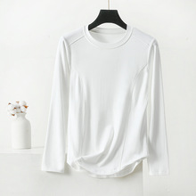 通勤女装 休闲风穿搭拼接圆领T恤套装极简风一衣多穿