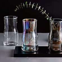 创意电镀小玻璃花瓶透明插花干花水养现代北欧客厅卧室装饰摆件